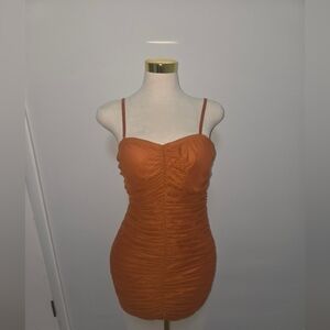 Fashion to Figure XL Orange Ruched Bodycon